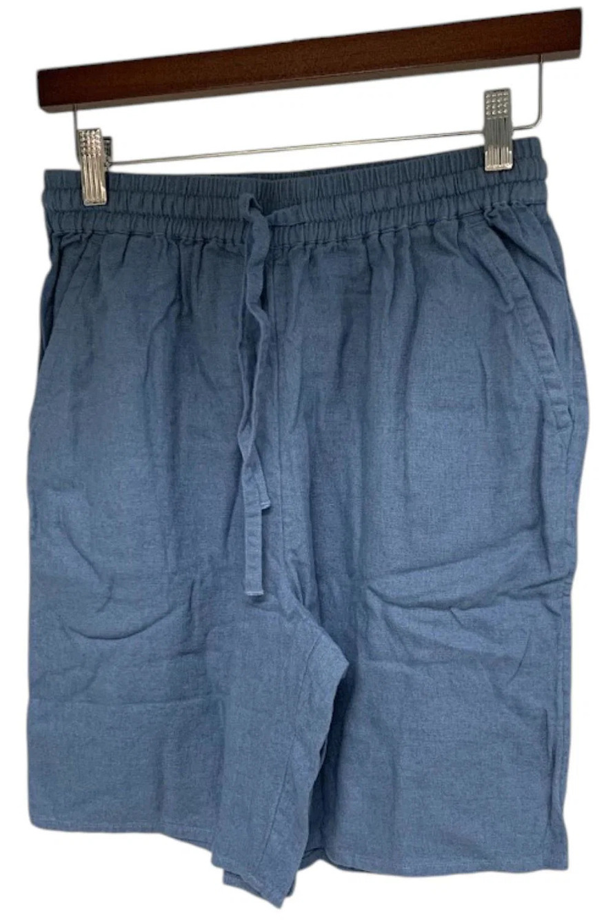 Denim & Co. Women's Naturals Linen Blend Relaxed Short Med Denim Blue - Regular